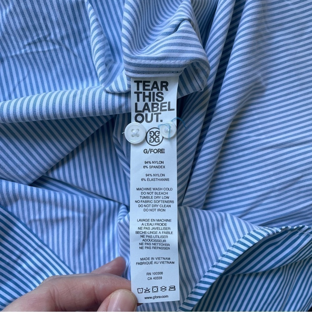 NWT G/FORE Striped Skull Button Down Shirt Large - Picture 9 of 9